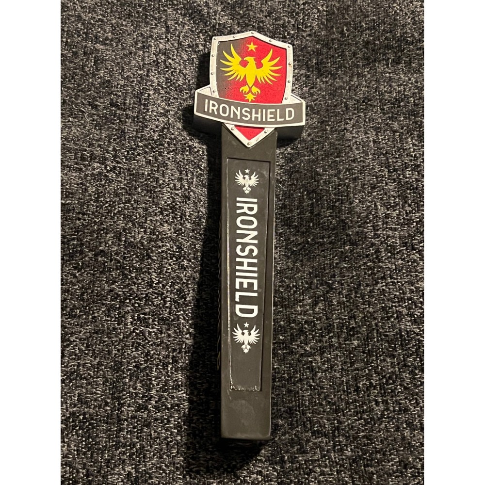 Ironshield Brewing Tap Handle Beer Pull Black Red Yellow Phoenix Shield